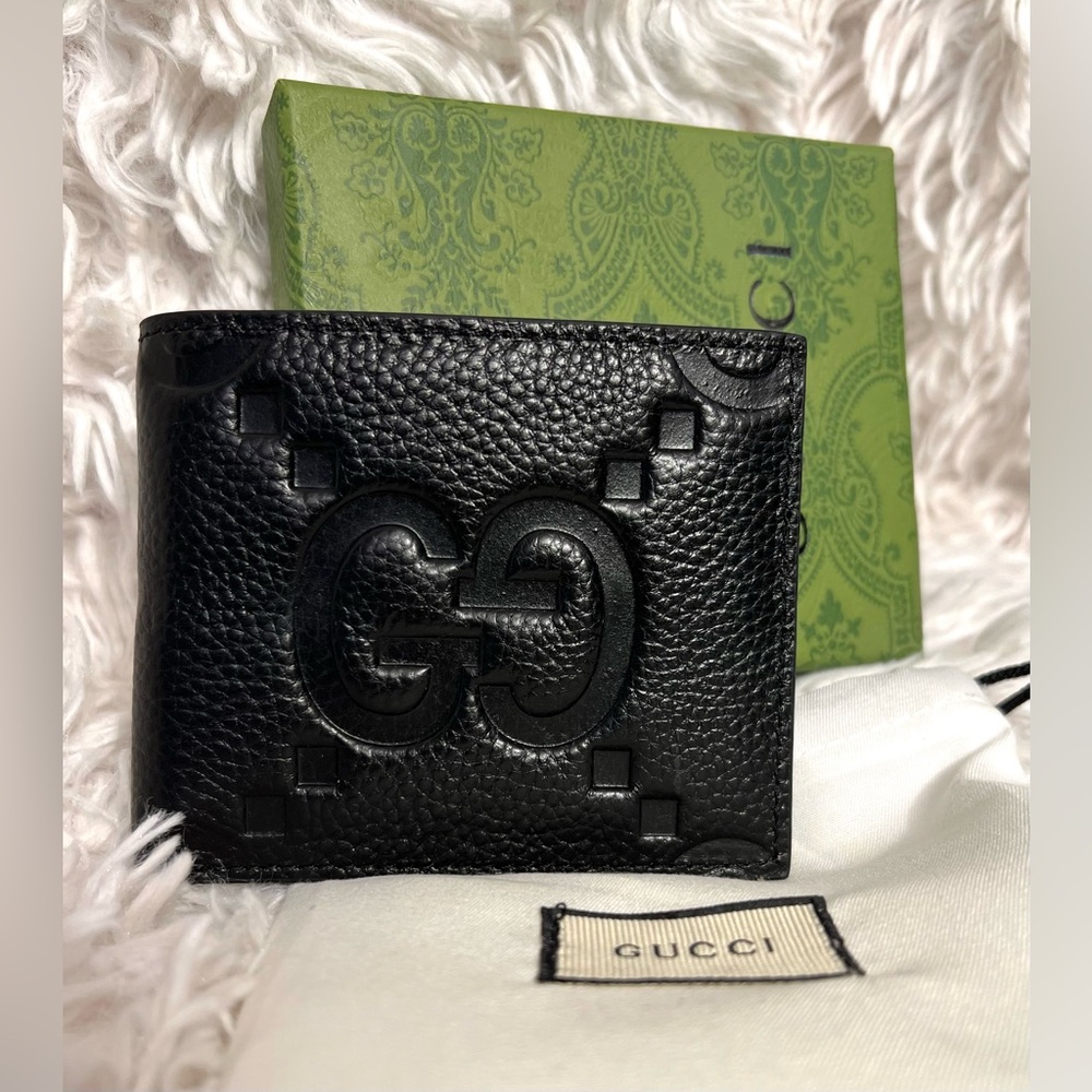 š¤š¤Black FASHION DESIGN Jumbo G pebble grain leather bi-fold walletš¤š¤NWOT - Picture 11 of 11